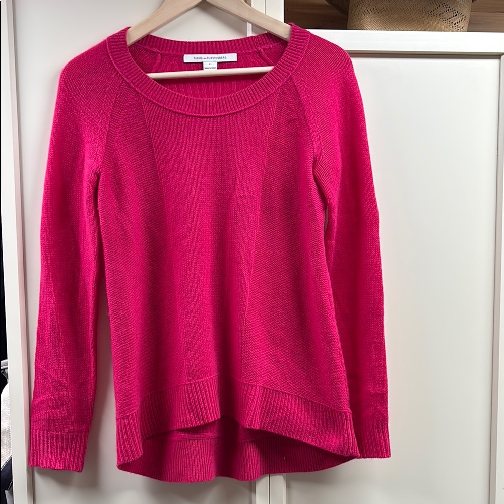 Diane Von Furstenberg Hot Pink Cashmere Sweater